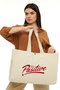 Zoozie Bags Bolsa Tote de Lona Crema
